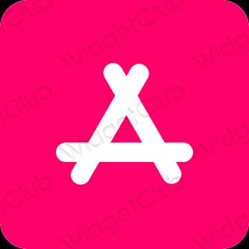 Estetisk neon rosa AppStore app ikoner