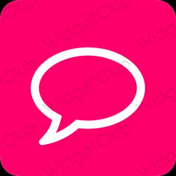 미적인 네온 핑크 Messages 앱 아이콘
