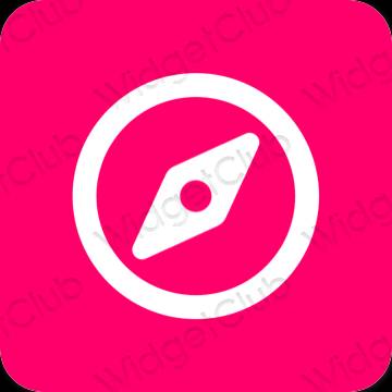 Естетичен лилаво Safari икони на приложения