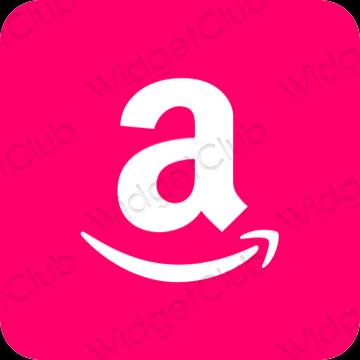 Estetický neonově růžová Amazon ikony aplikací