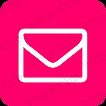 Αισθητικός νέον ροζ Mail εικονίδια εφαρμογών
