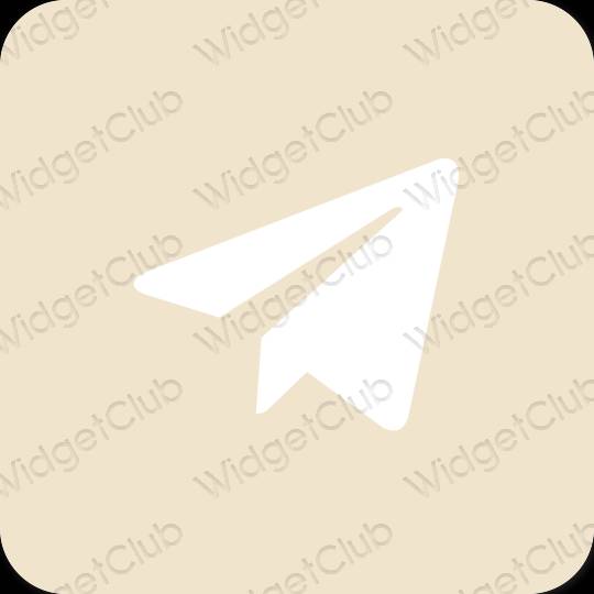 审美的 浅褐色的 Telegram 应用程序图标