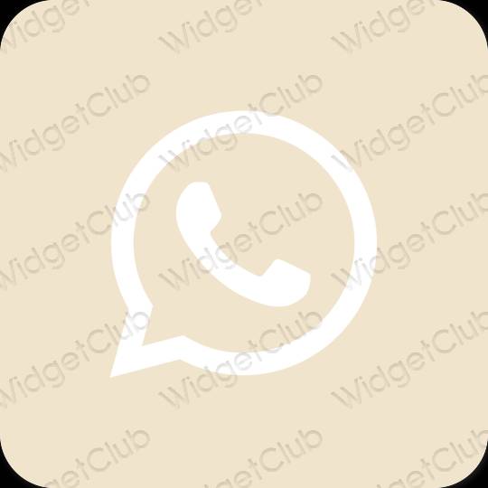 جمالي اللون البيج WhatsApp أيقونات التطبيق