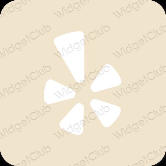 Estetické béžová Yelp ikony aplikácií