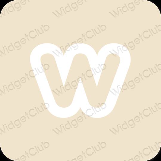 Estético bege Weebly ícones de aplicativos