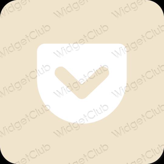 Estético beige Pocket iconos de aplicaciones