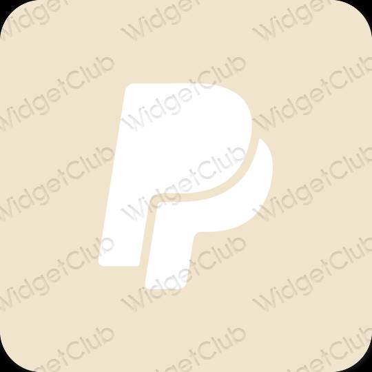 Stijlvol beige Paypal app-pictogrammen