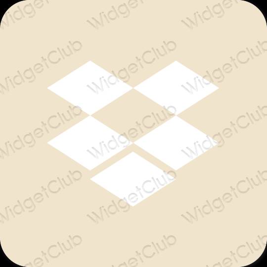 Estetyka beżowy Dropbox ikony aplikacji