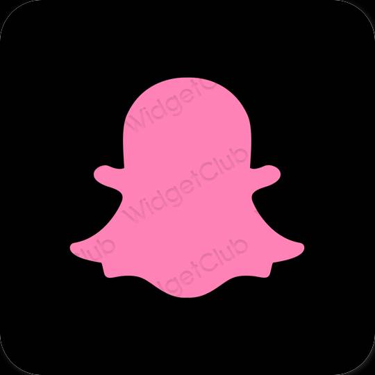 جمالي أسود snapchat أيقونات التطبيق