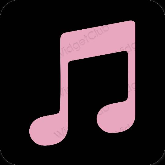 Ästhetisch Schwarz Music App-Symbole