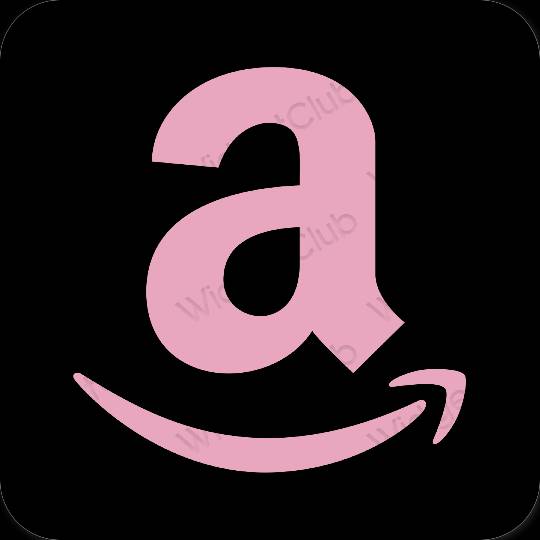 Естетичний чорний Amazon значки програм