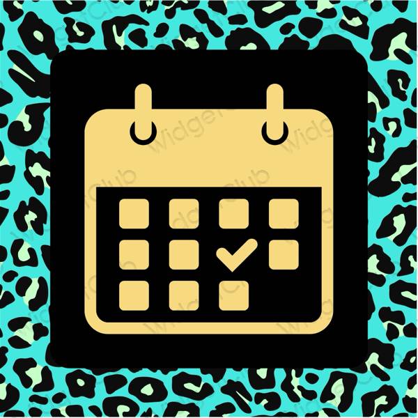 Estético amarillo Calendar iconos de aplicaciones