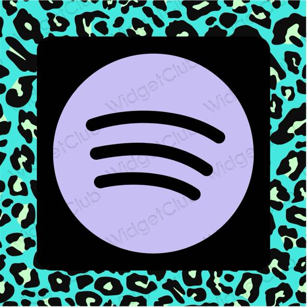 សោភ័ណ ពណ៌ខៀវ pastel Spotify រូបតំណាងកម្មវិធី