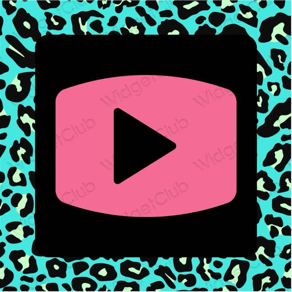 Estetický nachový Youtube ikony aplikací