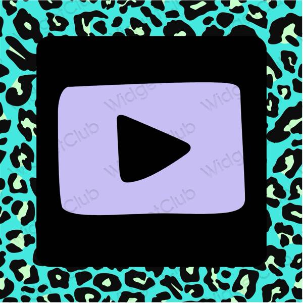 Aesthetic pastel blue Youtube app icons