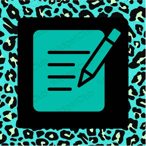 Estetik neon mavi Notes proqram nişanları