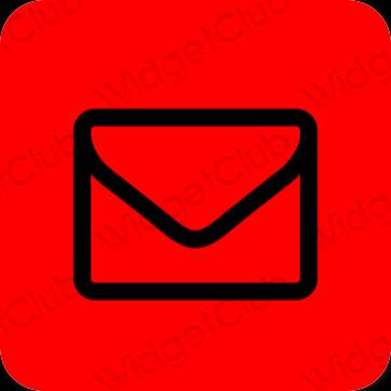 Αισθητικός το κόκκινο Mail εικονίδια εφαρμογών