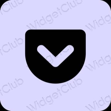 Aesthetic purple Pocket app icons