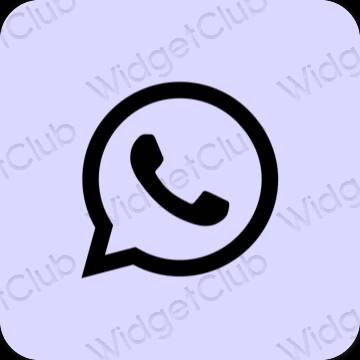 Aesthetic pastel blue WhatsApp app icons