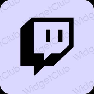 Estetis biru pastel Twitch ikon aplikasi