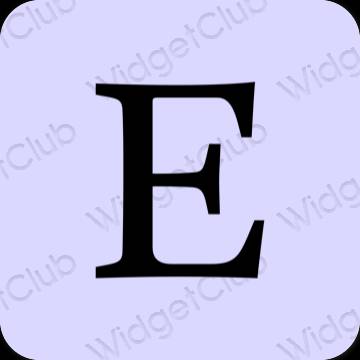 Estetyka fioletowy Etsy ikony aplikacji