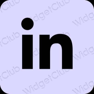 Estetsko vijolična Linkedin ikone aplikacij