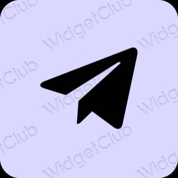 Esteettinen pastellinsininen Telegram sovelluskuvakkeet