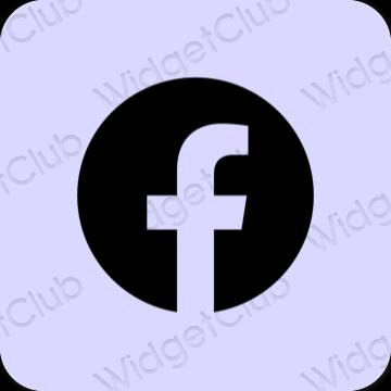 Estetyka fioletowy Facebook ikony aplikacji