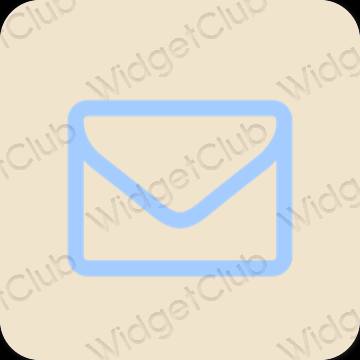 Esthétique beige Mail icônes d'application