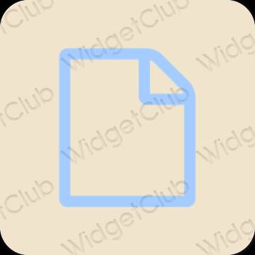 Estetski bež Notes ikone aplikacija