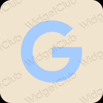 Estetické béžová Google ikony aplikácií