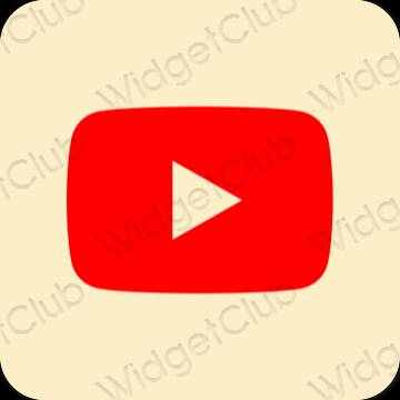 Estetik kuning Youtube ikon aplikasi