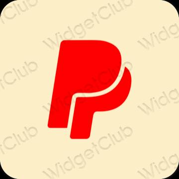 Estético amarelo Paypal ícones de aplicativos