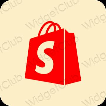 Estetski žuta boja Shopify ikone aplikacija