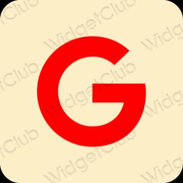 Estético amarelo Google ícones de aplicativos