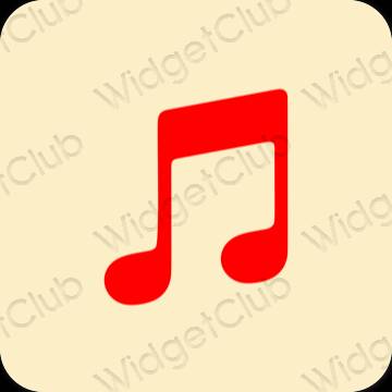 אֶסתֵטִי צהוב Apple Music סמלי אפליקציה