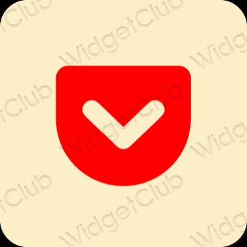 Ästhetisch gelb Pocket App-Symbole