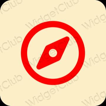 Ästhetisch gelb Safari App-Symbole