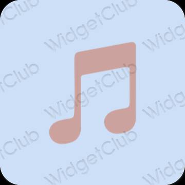Aesthetic pastel blue Music app icons