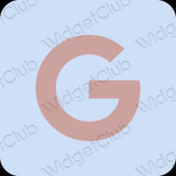جمالي الأزرق الباستيل Google أيقونات التطبيق