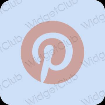 Естетичен пастелно синьо Pinterest икони на приложения