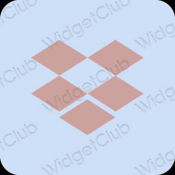Ästhetisch pastellblau Dropbox App-Symbole