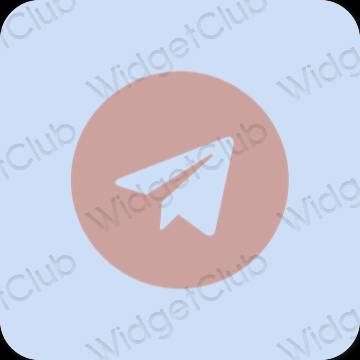 Stijlvol pastelblauw Telegram app-pictogrammen