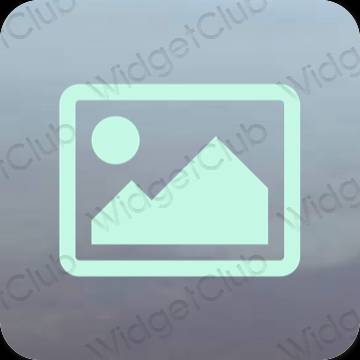 미적인 파스텔 블루 Photos 앱 아이콘