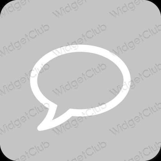 Естетичен сиво Messages икони на приложения