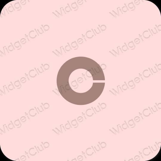 Estetický růžový Coinbase ikony aplikací
