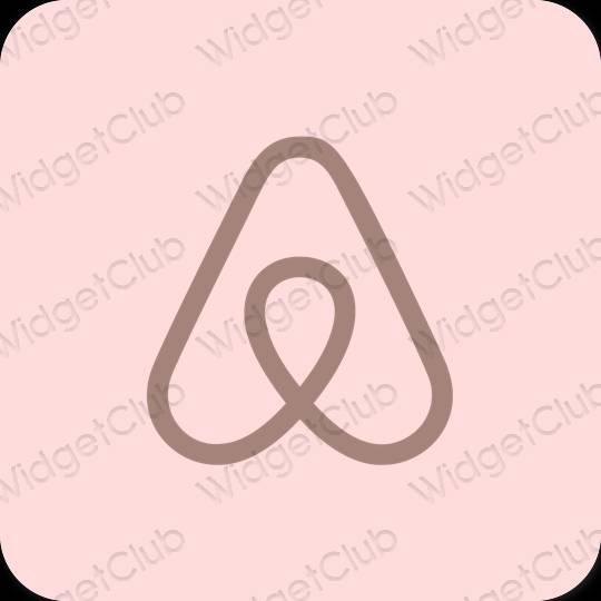 Estetik pastel pembe Airbnb uygulama simgeleri