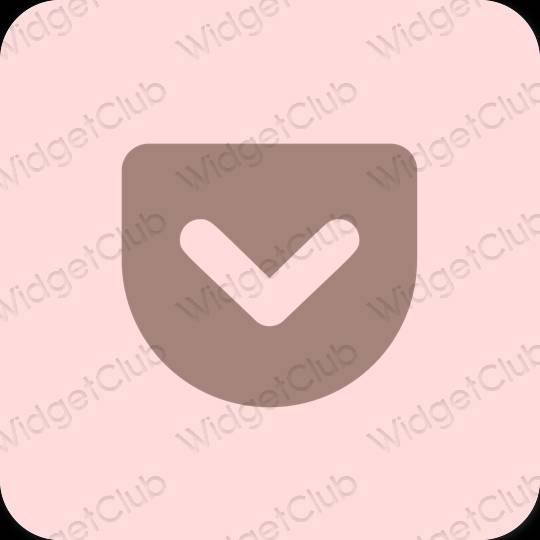 Estetyka różowy Pocket ikony aplikacji
