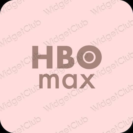 Estetinis rožinis HBO MAX programėlių piktogramos