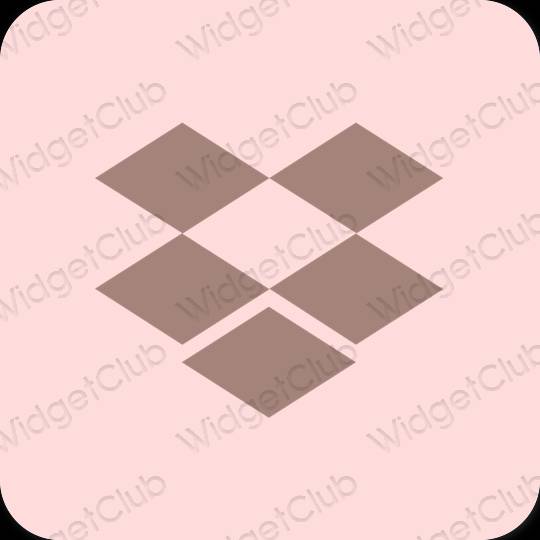 Esztétika rózsaszín Dropbox alkalmazás ikonok